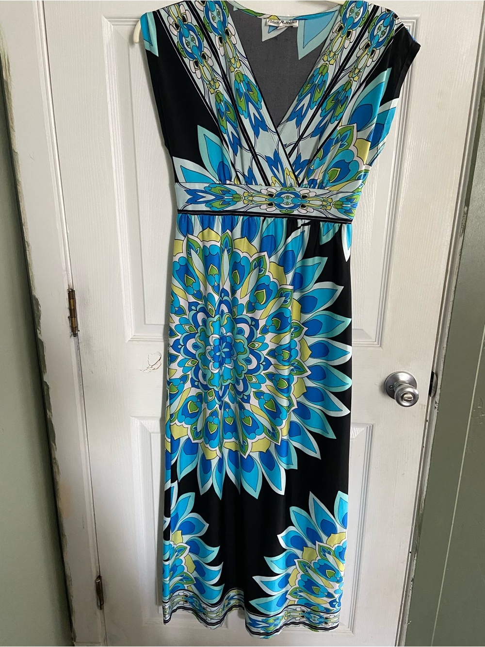 Olivia Matthew’s Multi Floral-Print V-Neck Maxi Dress